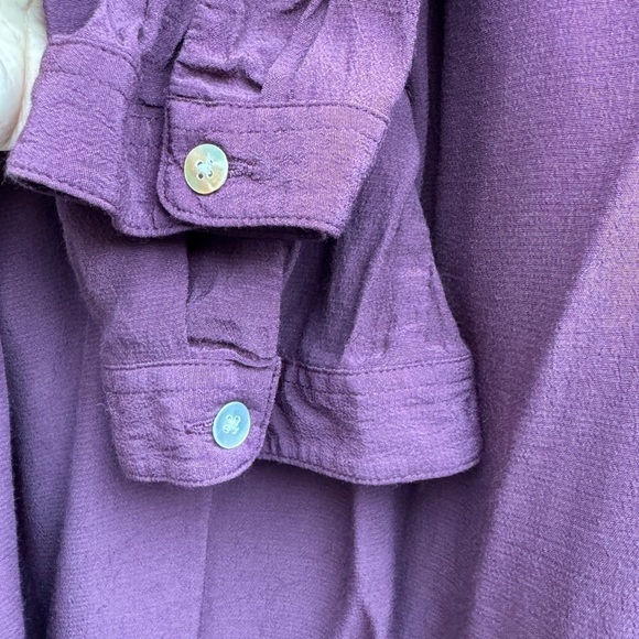 Chico’s Purple Rayon Collared Button Down Quarter Sleeve Blouse Top Size 0 US S - Picture 12 of 14